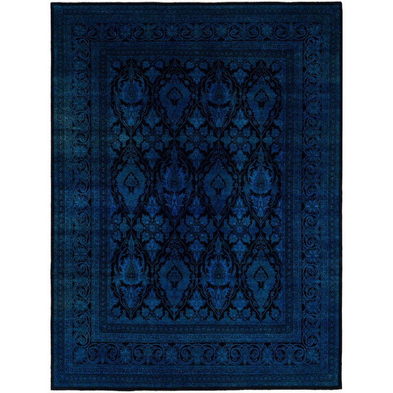 Overdyed One-of-a-Kind Hand-Knotted Area Rug - Black - 8' 0" x 10' 6"