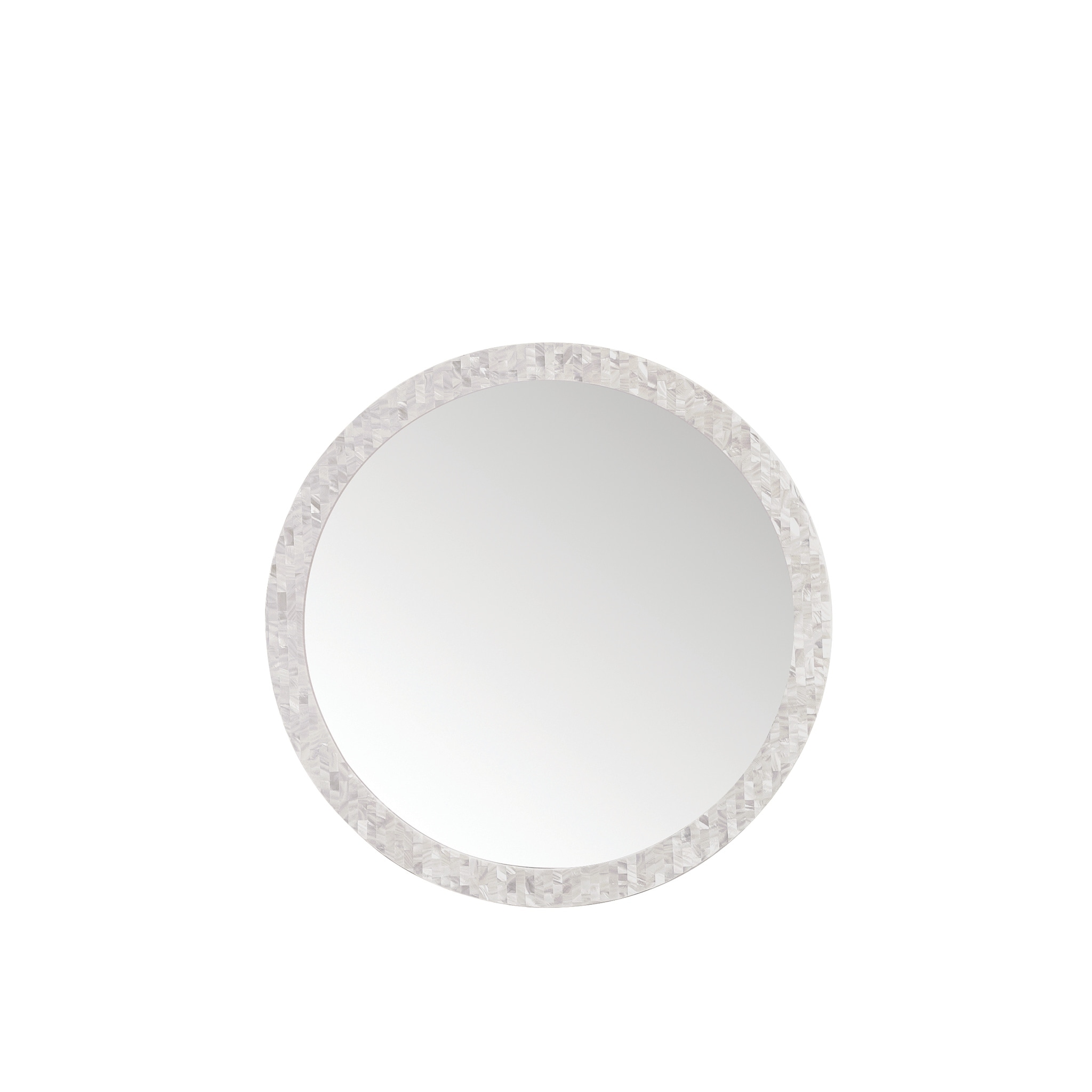James Martin Vanities Callie 30" Round Mirror, White Mother of Pearl