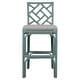 preview thumbnail 62 of 67, Natural Rattan Handmade Chippendale Cushioned Bar Stool by East at Main