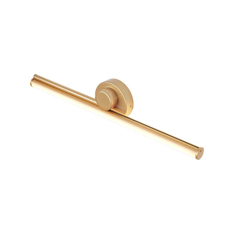 1-Light 23.8" W Modern Black/Gold Linear Metal Dimmbale Integrated LED Bathroom Vanity Mirror Light/Picture Light