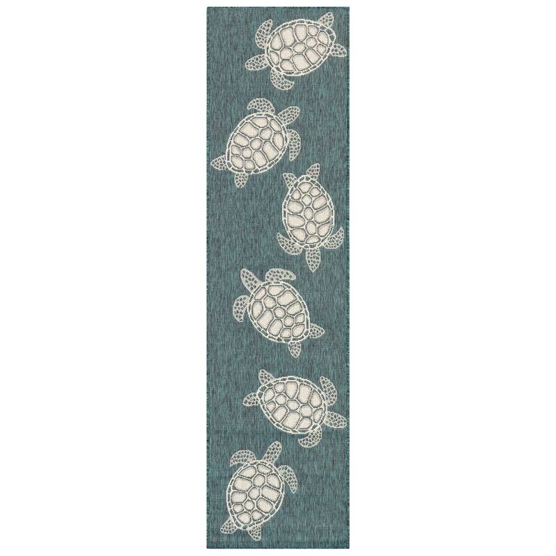 Liora Manne Carmel Collection Sea Turtles Indoor/ Outdoor Area Rug