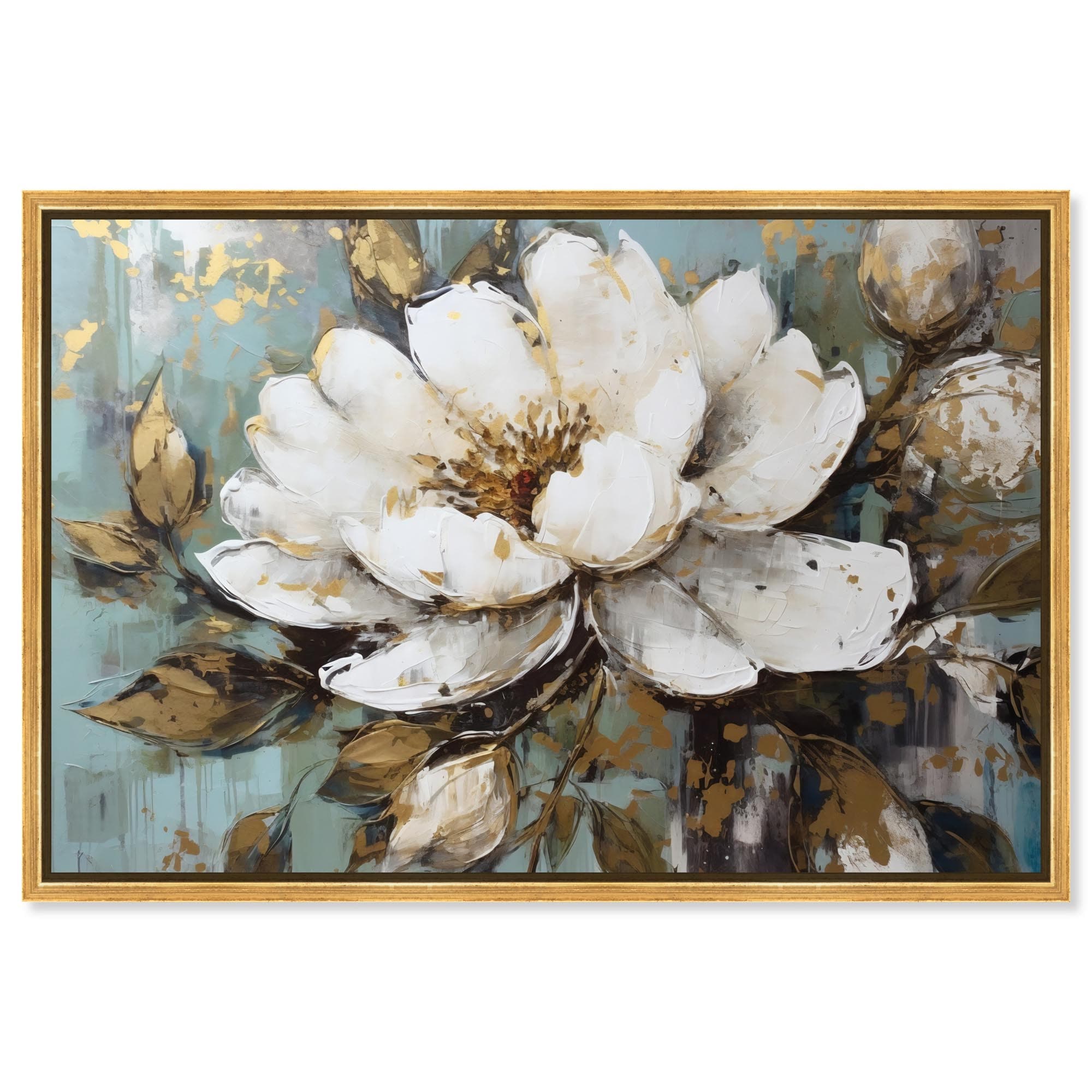 Glam Flower Pink Floral Art Framed Canvas Print by Art Remedy
