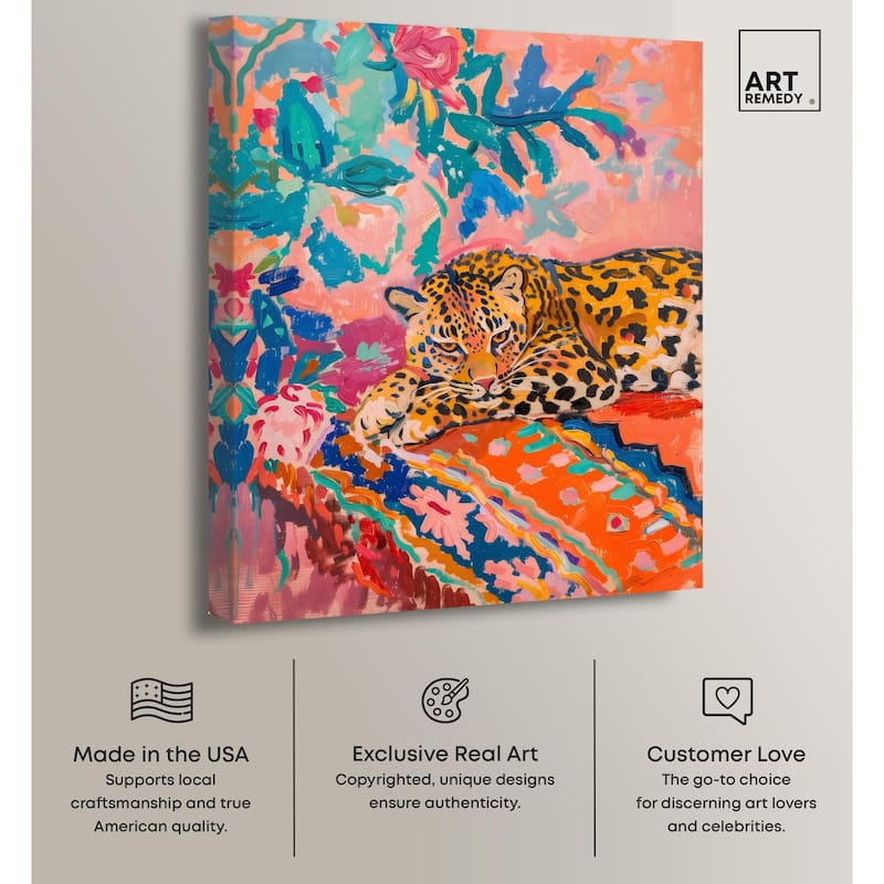 Jungle Cat in Color Canvas by Art Remedy, Gallery Wrapped