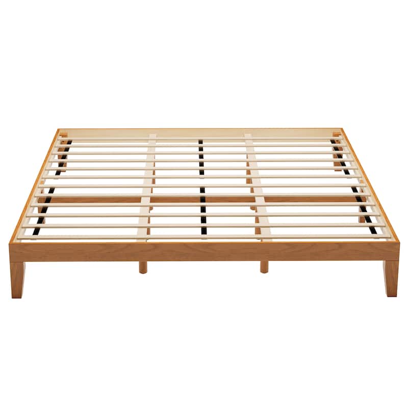 12" Wood Platform Bed Frame - California King, No Box Spring, Easy Assembly​