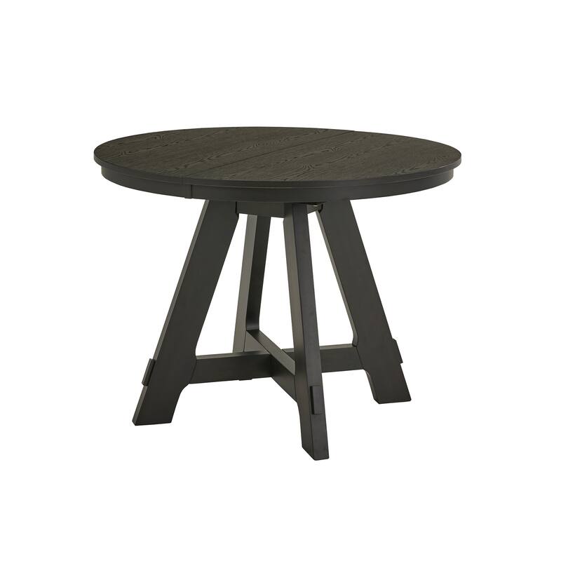 Harstad 42"-60" Extendable Round Dining Set with Vegan Leather Upholstered Chairs by iNSPIRE Q Modern