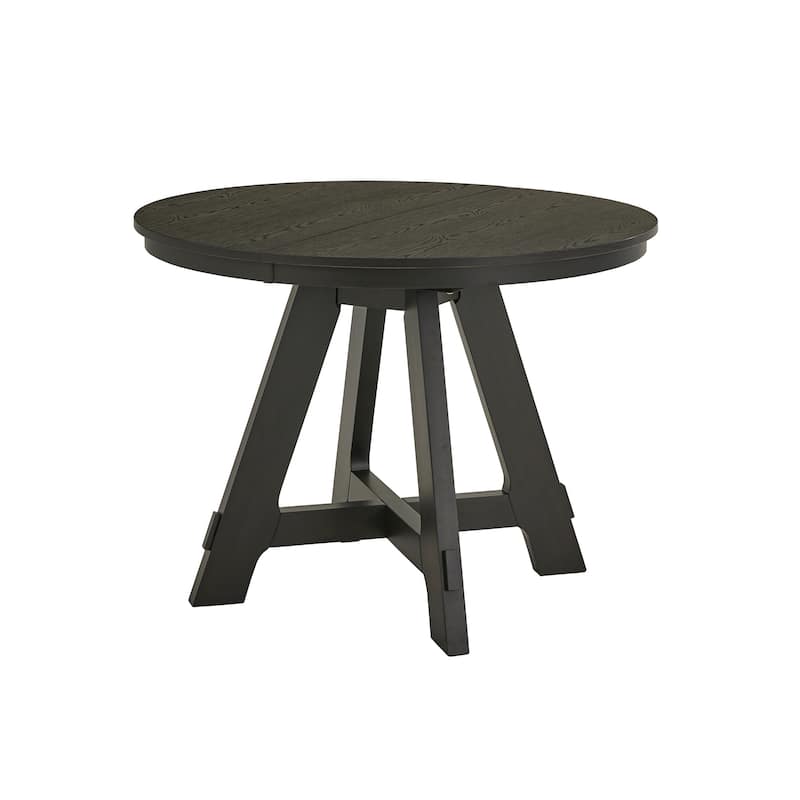 Harstad Wood Finish Extendable Round Dining Table by iNSPIRE Q Modern - Black Oak