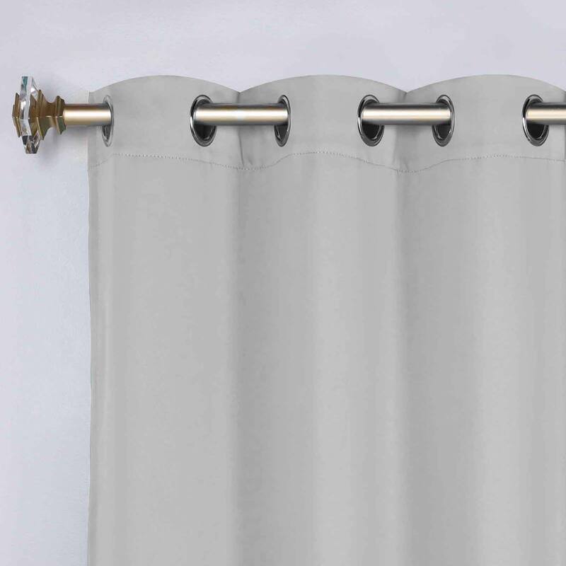 Superior Solid Machine Washable Room Darkening Grommet Curtains, Set of 2