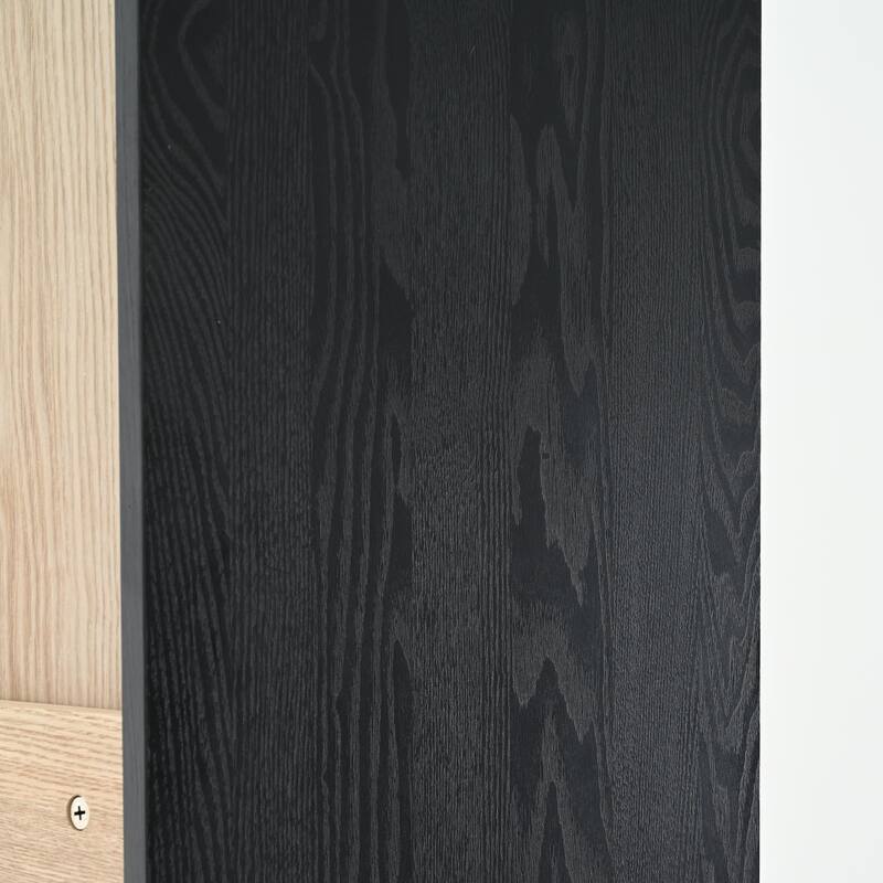 74.5''HDisplay Cabinet Bookcase with Storage, , Mid-Century Modern Bookshelf Curio Cabinet for Hallways