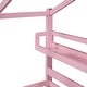 preview thumbnail 10 of 21, Elegant Pink Wooden Full Size House Bed with Two Drawers and Storage Shelf