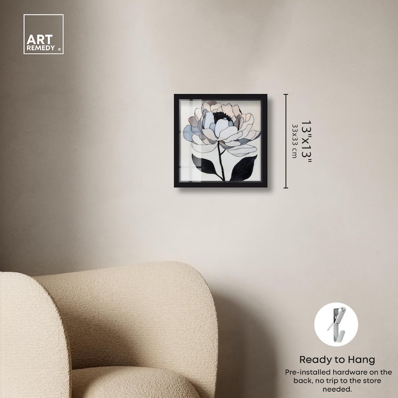 Gray Scale Flower II Shadowbox by Art Remedy