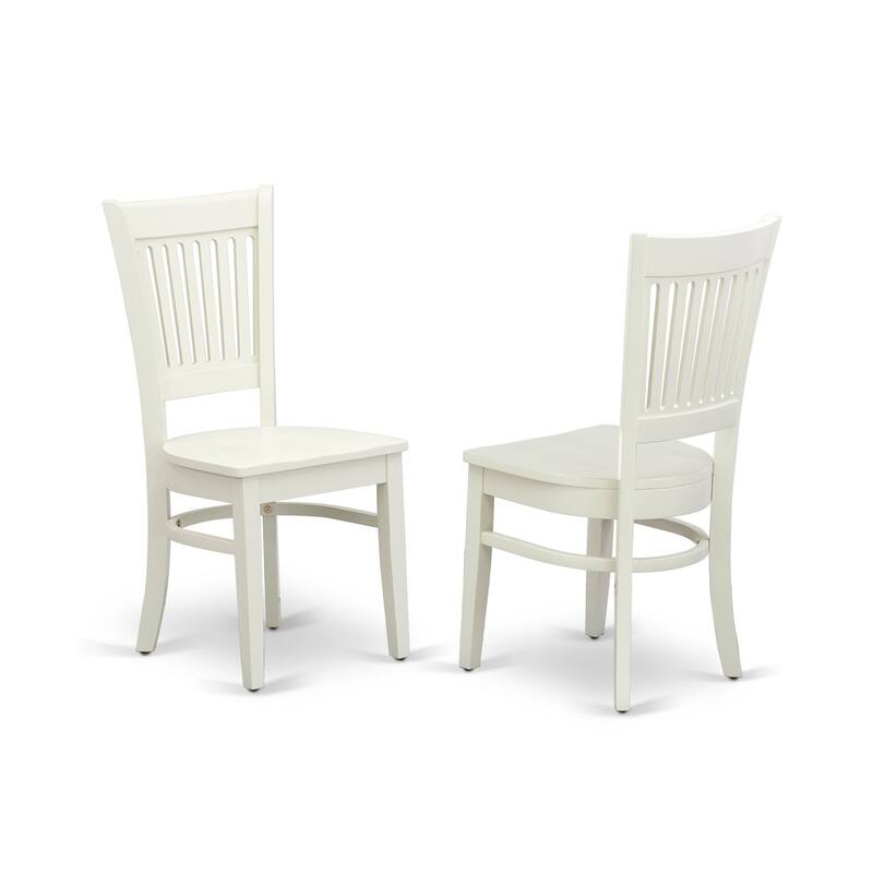 HomeStock 5-Piece Linen White Finish Solid Wood Top Dining table with 4 Chairs with Slat Back