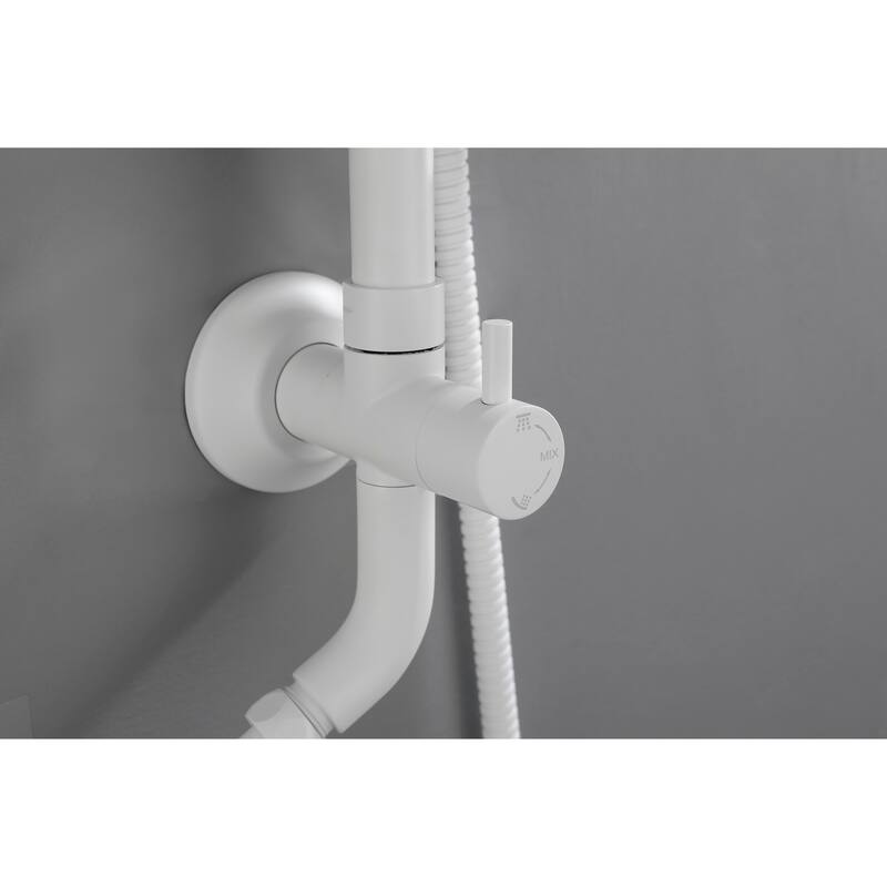 ShowerSpas Shower System, with 10" Rain Showerhead, 4-Function Hand Shower, Adjustable Slide Bar and Soap Dish