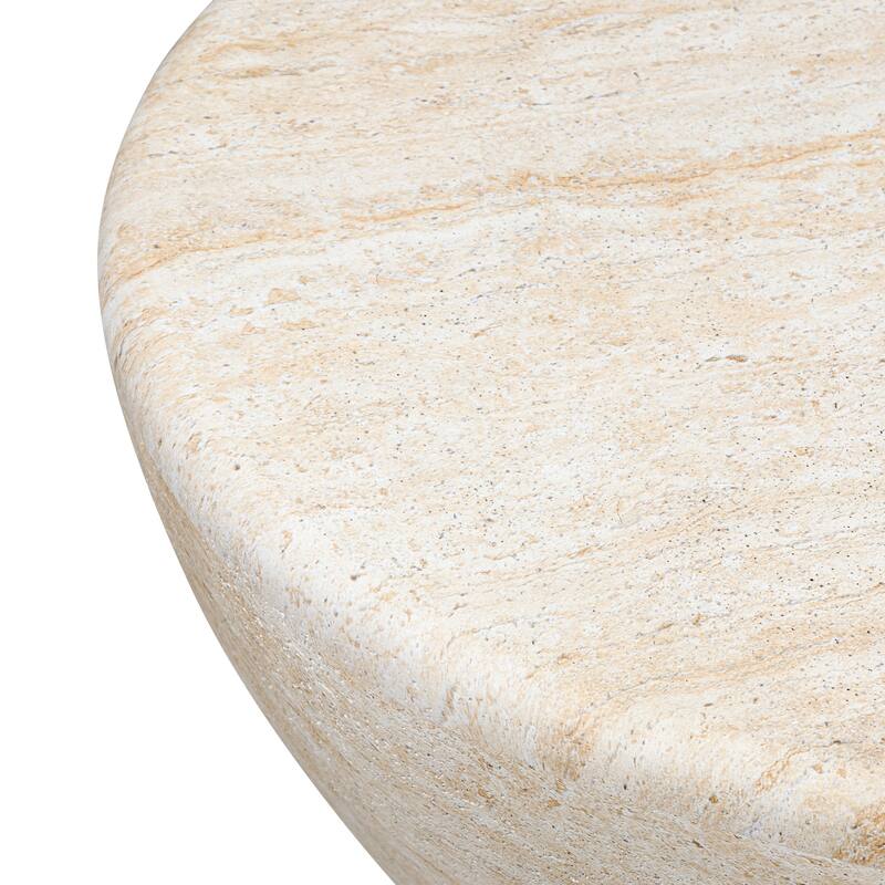 Poly & Bark Trevi Concrete Oval Coffee Table with Marble Finish