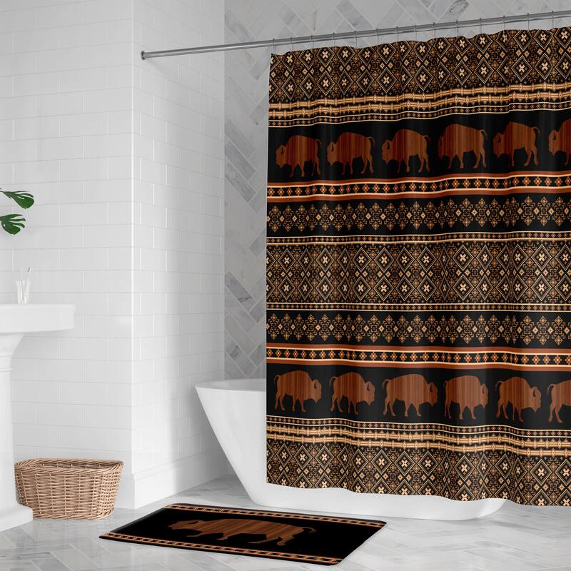Laural Home Frontier Buffalo Shower Curtain
