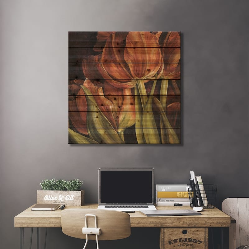 Color Harmony I Print On Wood by Linda Thompson - Multi-Color