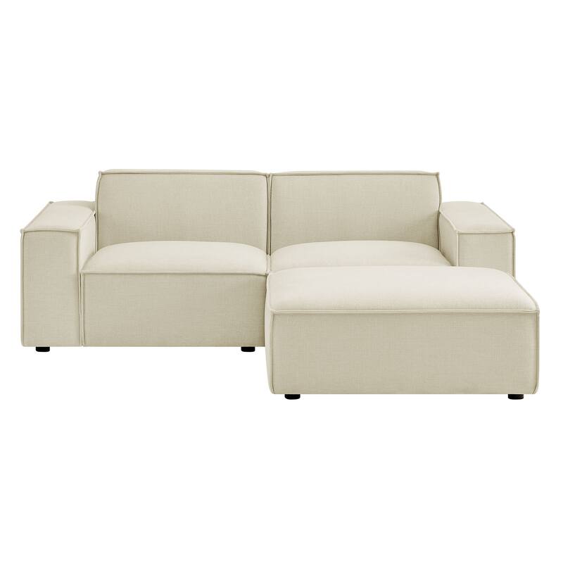 Restore 3-Piece Performance Fabric Upholstered Modular Loveseat with Ottoman