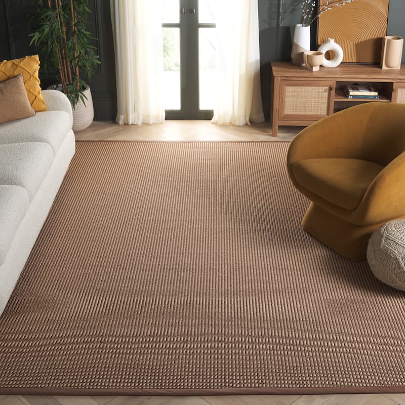 SAFAVIEH Napa Faux Sisal Marjana Washable Indoor/Outdoor Rug - Weather Resistant & Easy Cleaning - Marble/Brown - 8' x 10'
