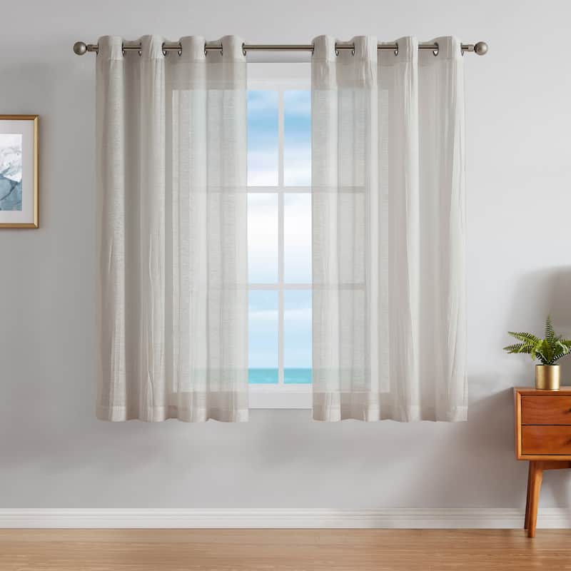 Nautica Cordelia Crushed Sheer Grommet Extra Wide Curtains (Set of 2)