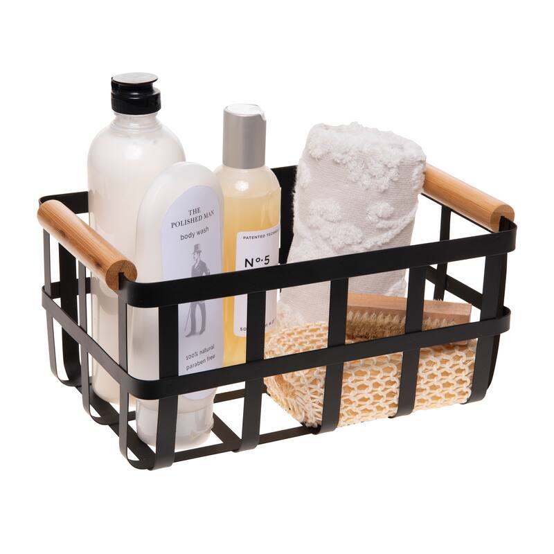 Simplify Metal Basket with Bamboo Handles
