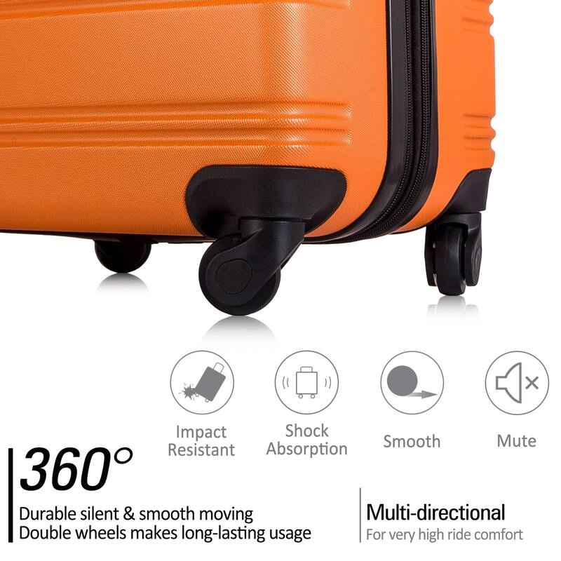 Trunk Sets 3 Piece Hardside Shell Luggage Set with Spinner Wheels, TSA