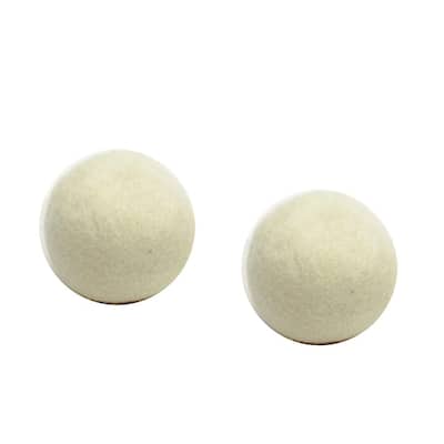 Home Basics 2-Pack Wool Dryer Laundry Balls, 2.3x2.3 Inches