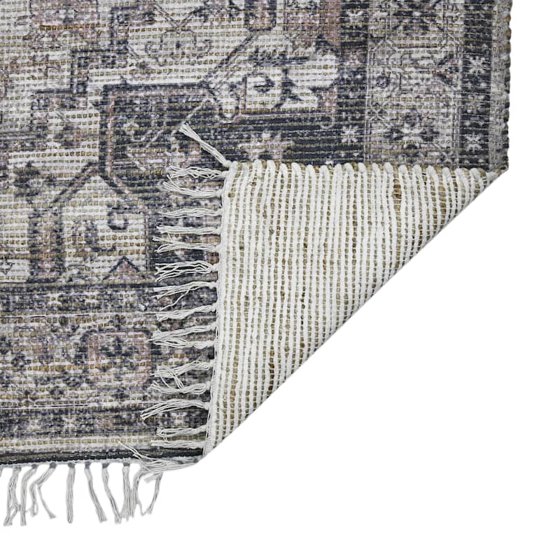 Carson Carrington Lugnslaven Grey/Pink Jute Blend Flatweave Area Rug