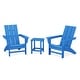 preview thumbnail 15 of 18, POLYWOOD Modern 3-Piece Adirondack Set with Long Island 18" Side Table Pacific Blue