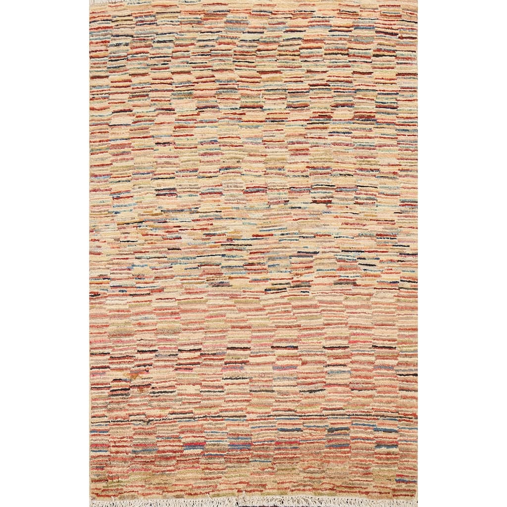 Striped Modern Gabbeh Kashkoli Oriental Wool Area Rug Handmade Carpet - 2'5" x 3'9"