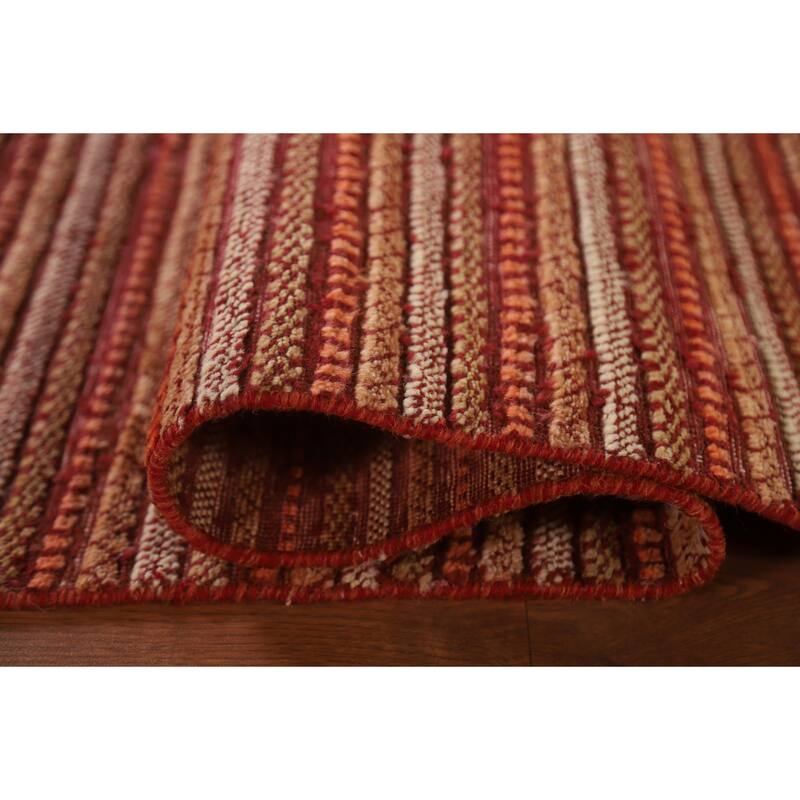 Modern Gabbeh Oriental Runner Rug Handmade Wool Carpet - 2'7"x 12'2"