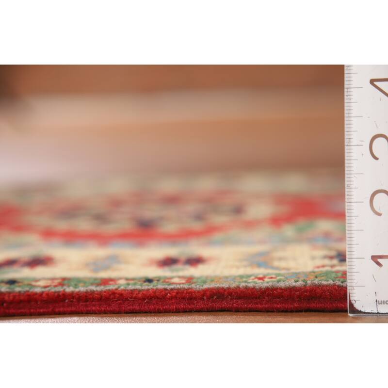 Red Kazak Oriental Foyer Rug Hand-Knotted Traditional Wool Carpet - 2'0" x 3'0"