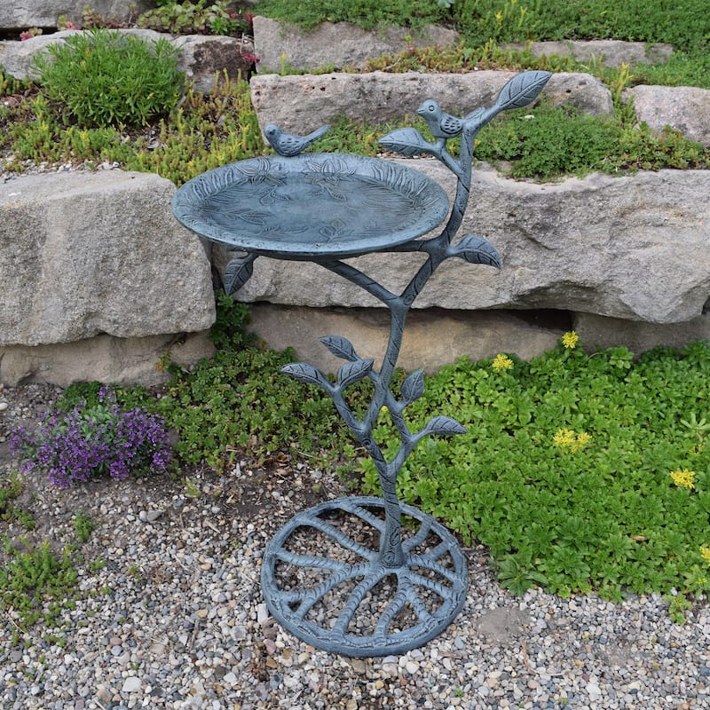 Premium Meadow Bird Bath - Blue/Grey/Black