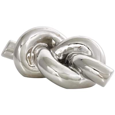 Ceramic Knot Abstract Decorative Sculpture - Silver - Roche River Decor