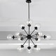 preview thumbnail 2 of 44, Masakee 12-light Sputnik Metal Chandelier with Clear Glass Globe Shades