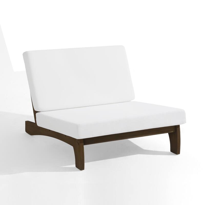Wood Outdoor Sectional Furniture 2 Seat Armless Patio Sofa