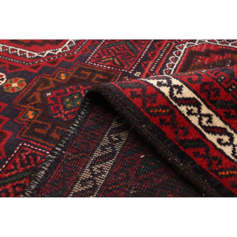 ECARPETGALLERY Hand-knotted Teimani Dark Navy, Red Wool Rug - 3'3 x 6'0