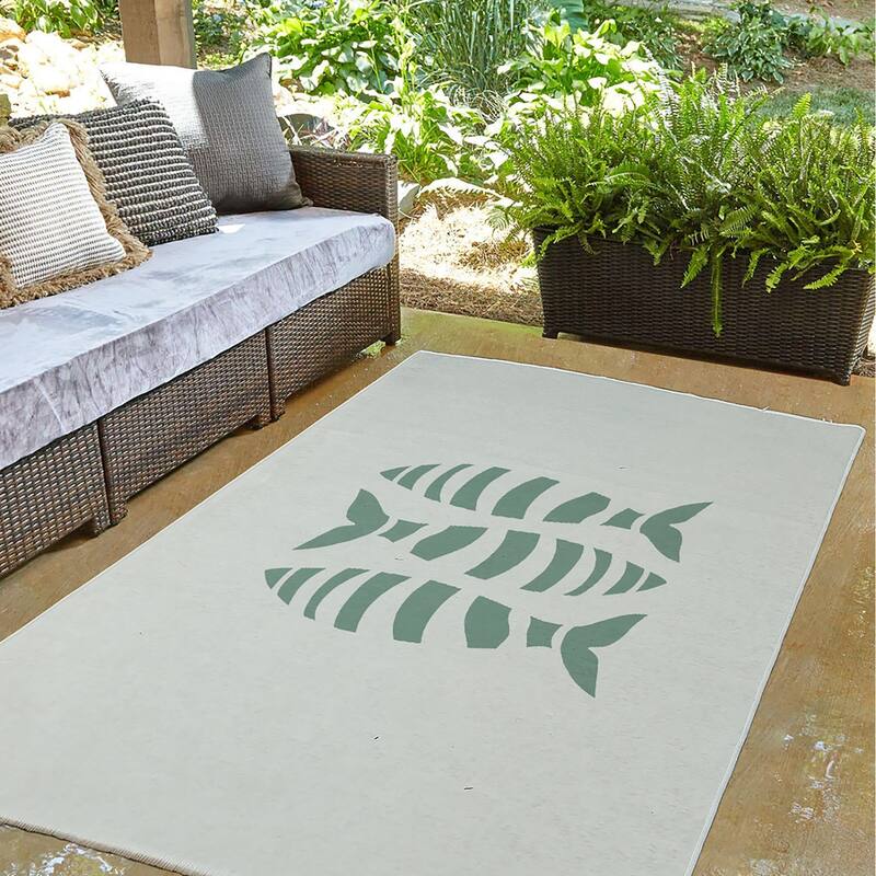 Puzzle Fish Nautical Indoor/Outdoor Rug