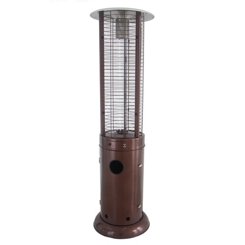 AZ Patio Heaters Round Commercial Glass Cylinder Patio Heater in Hammered Bronze with Clear Tube - N/A
