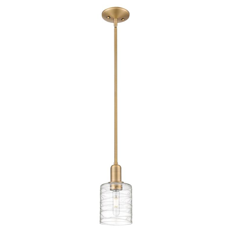 Innovations Lighting Endless Possibilities Arcadia - Cobbleskill - 1 Light 5" Stem Hung Mini Pendant - Deco Swirl/Brushed Brass