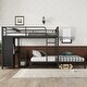 preview thumbnail 2 of 10, Metal Bunk Bed with Desk Chair and Wardrobe, Multifunctional Loft Frame with Built-in Storage