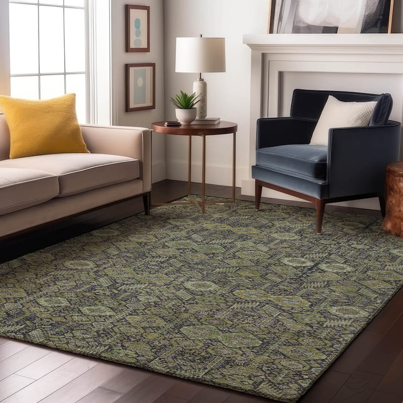 Premium Washable Super Soft Boho Global Mayfield Rug - Green - 2' 6" x 3' 10" - Rectangle