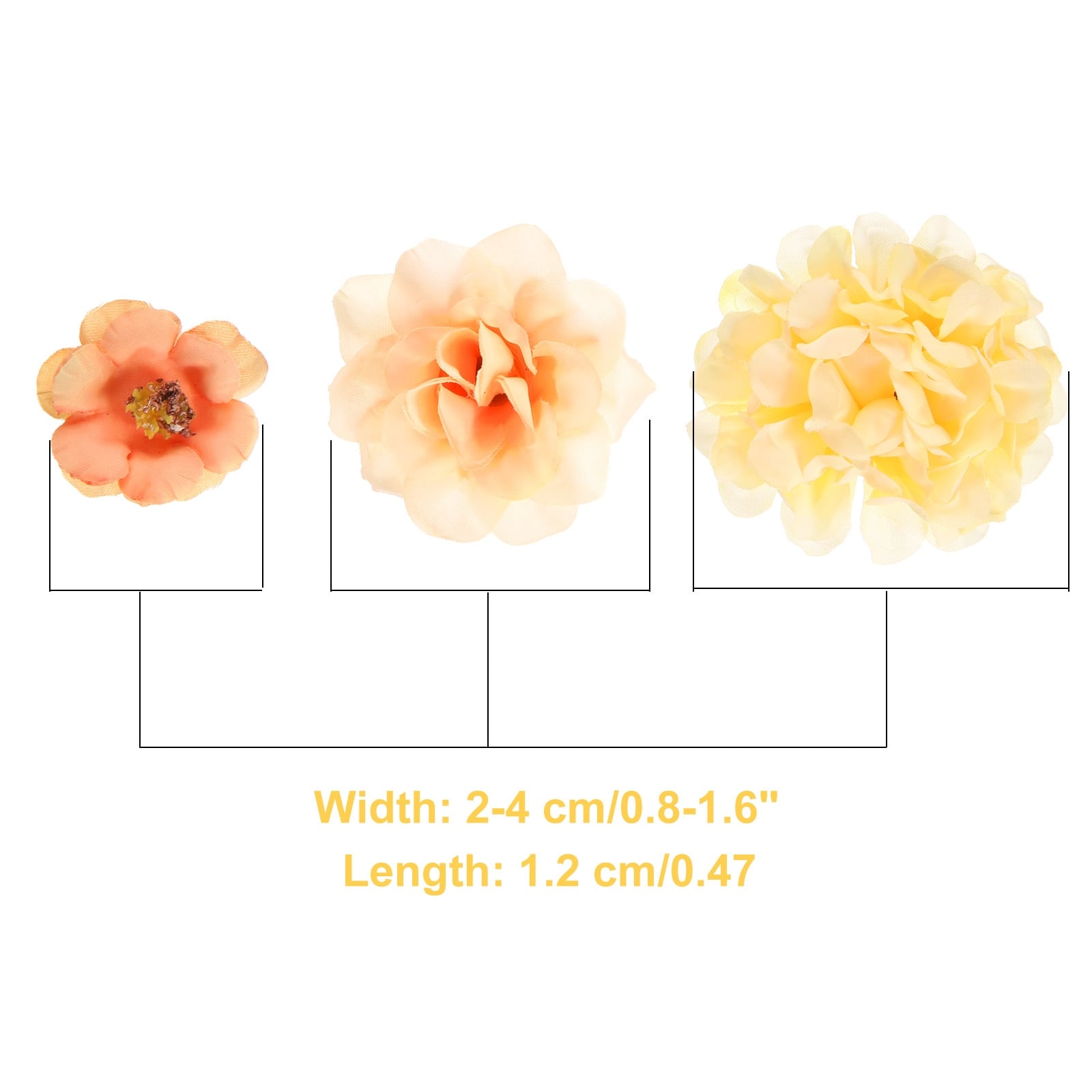 Faux Flower Heads Mini Artificial Flowers Bulk Small Multicolor Fabric Flowers for DIY Craft Wedding Party Home Decoration