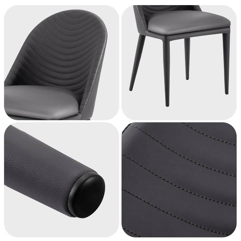 Fully Assembled Microfiber Leather Upholstered Dining Chairs, Set of 2 - 22.44"D x 18.5"W x 32.28"H