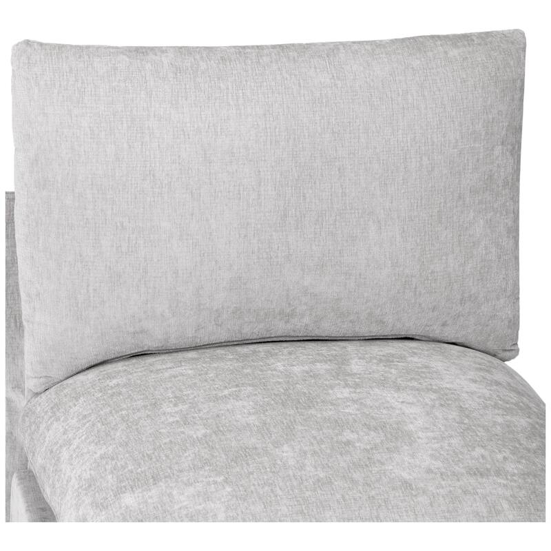 Lucca Chenille Upholstered Single Sofa Chair with Ottoman