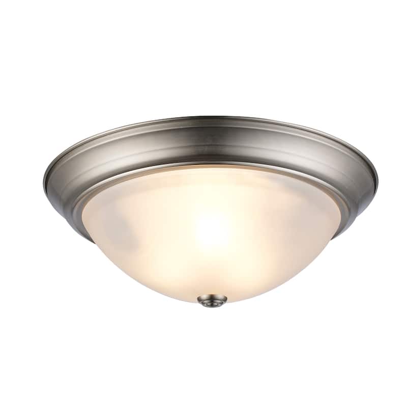 Trans Globe Lighting 3 Light 15" Flush Mount Round Ceiling Fixture - Brushed Nickel