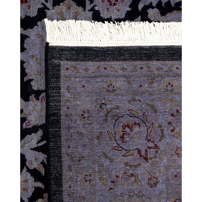 Overton Hand Knotted Wool Vintage Inspired Modern Contemporary Overdyed Gray Area Rug - 6' 2" x 8' 3"