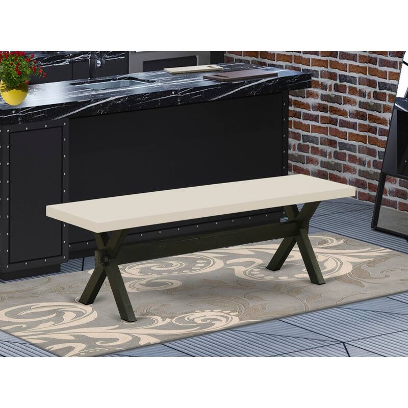 East West Furniture X-Style Modern Dining Room Bench with Wooden Seat(Finish Options) - XB626