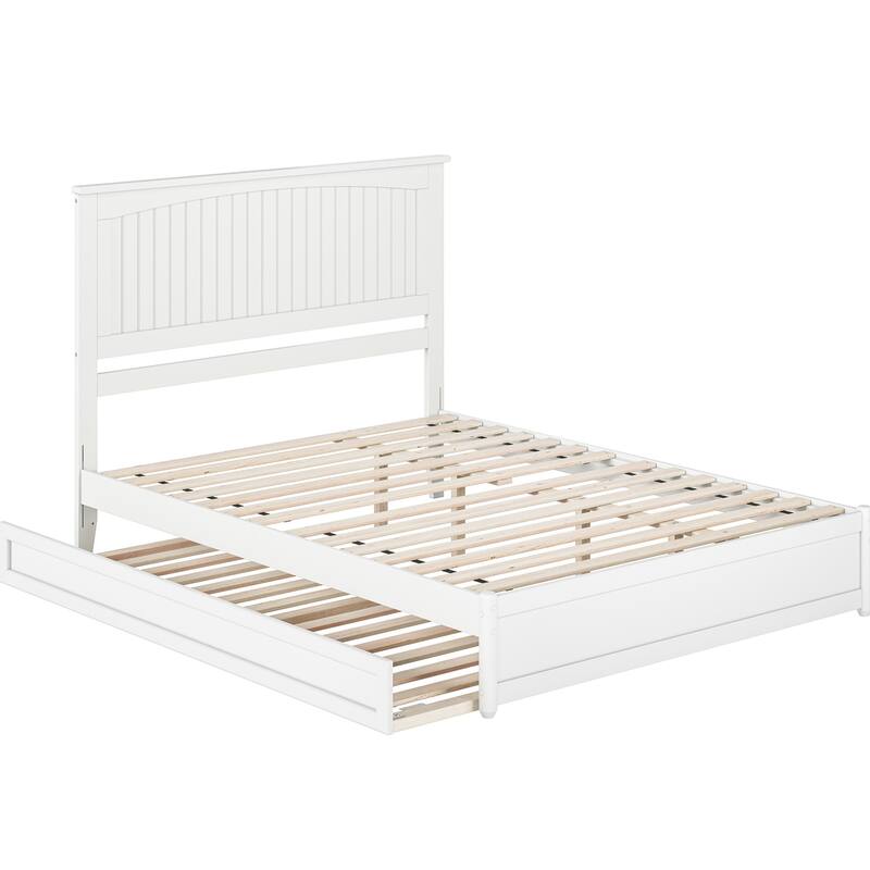 Malta Platform Bed with Panel Footboard and Twin XL Trundle