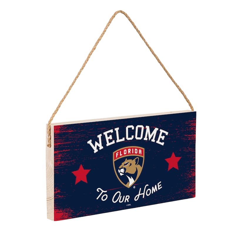 Florida Panthers Wooden Door Decor Wall Sign - Multi-Color