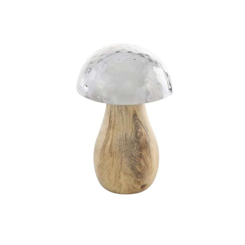 Stainless Steel Metal Mushroom Handmade Hammered Decorative Sculpture - Set of 3 Gold or Silver - Roche River Decor