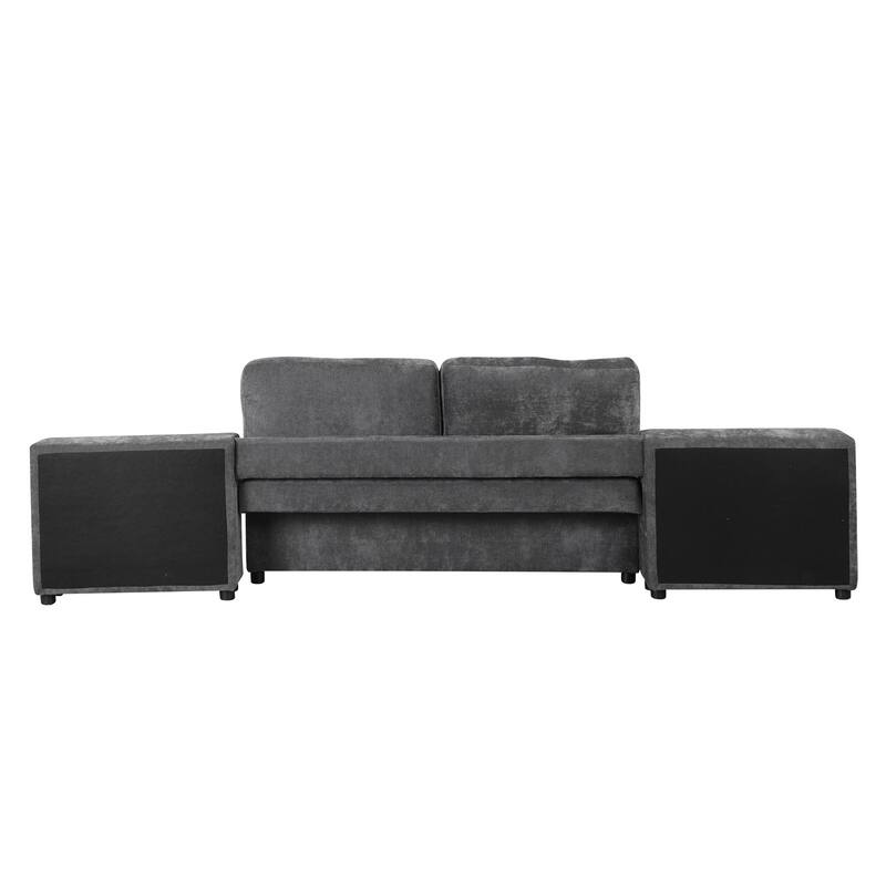 Sectional Sofa for Living Room Modular Sleeper Sofa with 2 Storage Racks Free-combined Sofa, Upholstered Corner Chaise